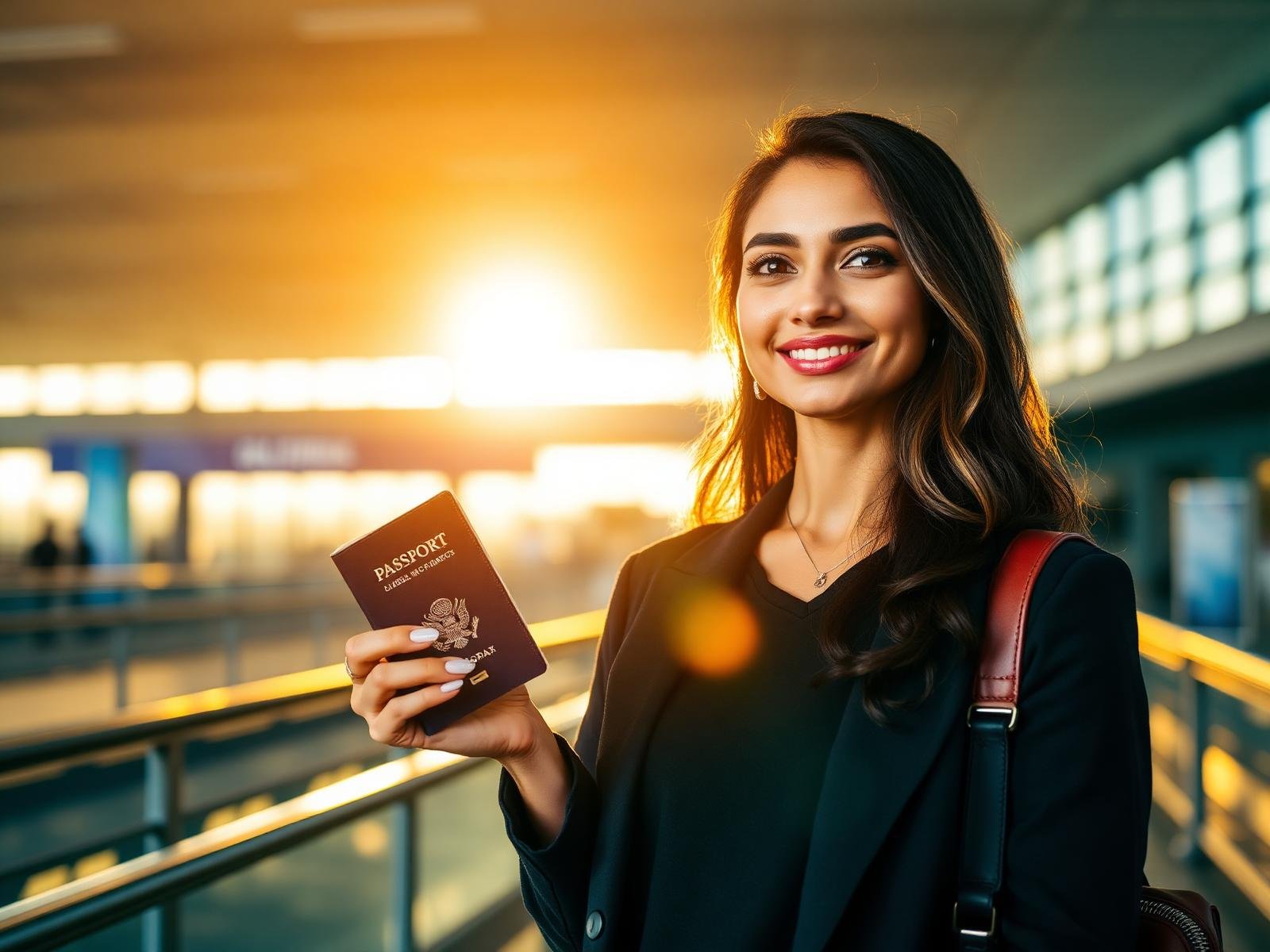 Client with passport at airport — Mark Consultant visa & immigration consultants in Pune